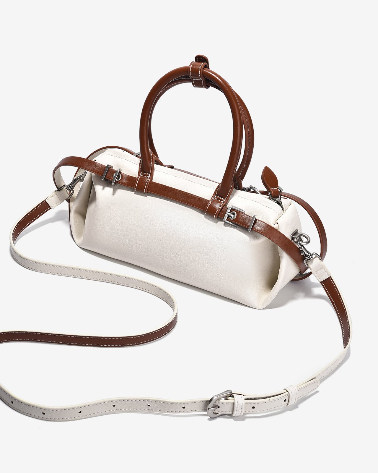 Túi Xách Tay Dáng Hộp Đính Charm Zucia The Eleve NY2-TY02-Trắng Color1