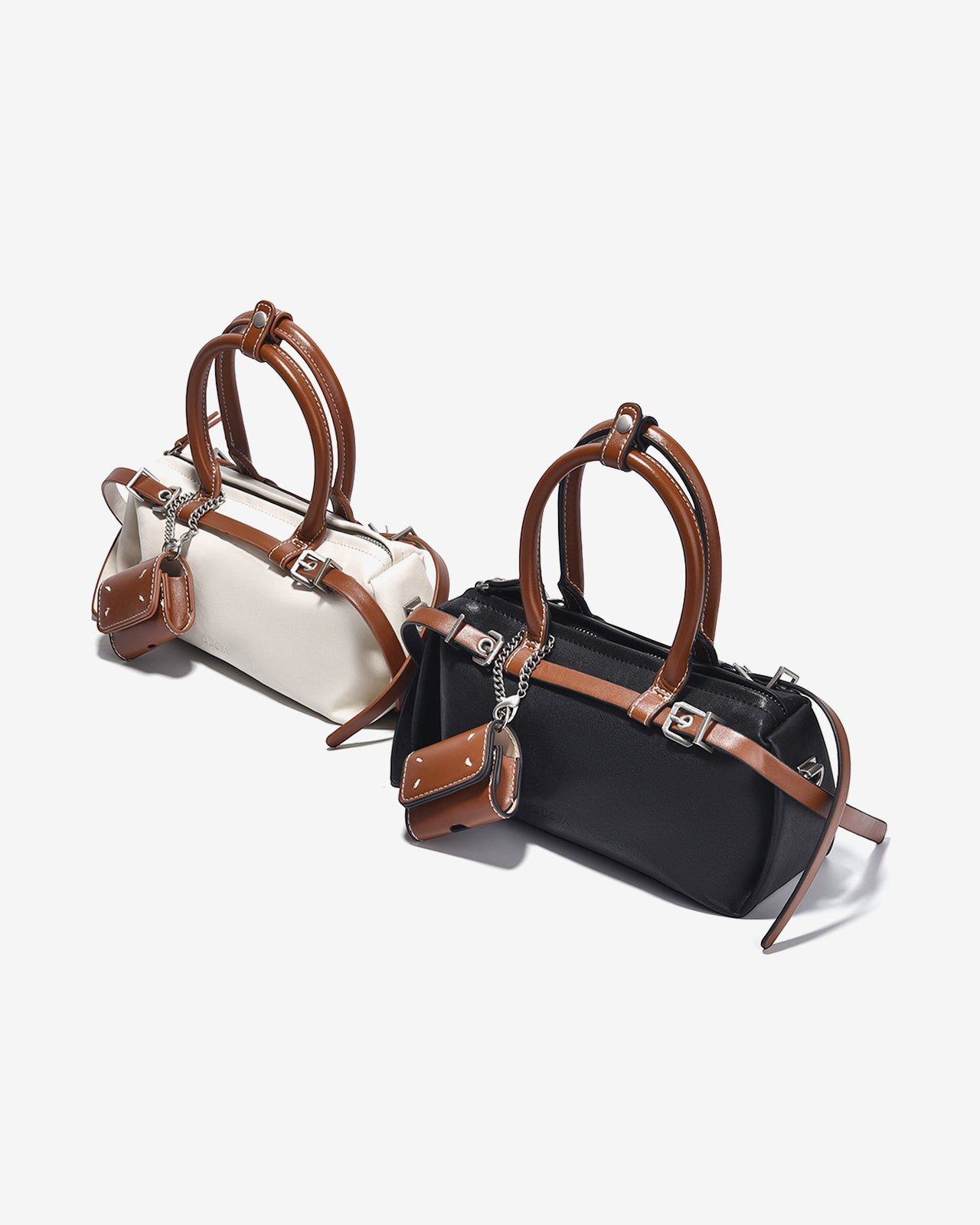 Túi Xách Tay Dáng Hộp Đính Charm Zucia The Eleve NY2-TY02-Trắng Color1