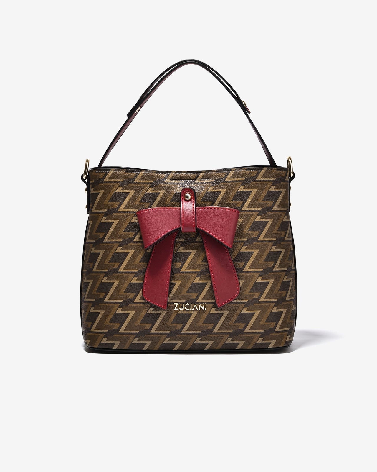 Túi Xách Nữ Dáng Hobo Khóa Nơ Zuciani Monogram Zen N13-JYS4Nâu Color1First