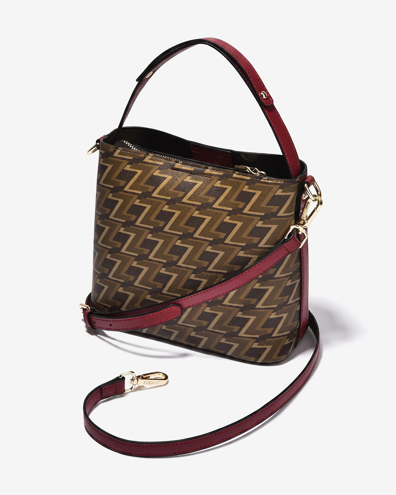 Túi Xách Nữ Dáng Hobo Khóa Nơ Zuciani Monogram Zen N13-JYS4Nâu Color1
