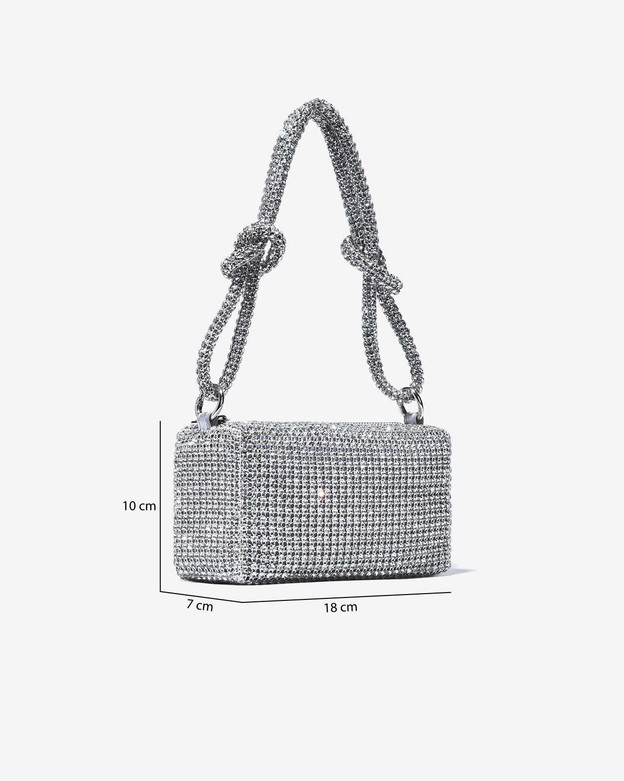 Túi Đeo Vai Đi Tiệc Quai Xoắn Đính Đá Zucia The Luminara N07-JS07-Trắng Color2