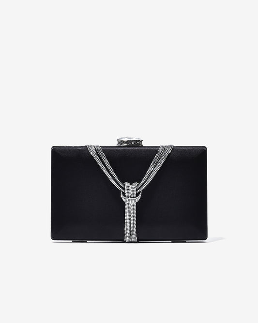 Ví Cầm Tay Clutch Dáng Hộp Phối Dây Đá Zucia Dance With Me N11-JM11-Đen Color1First