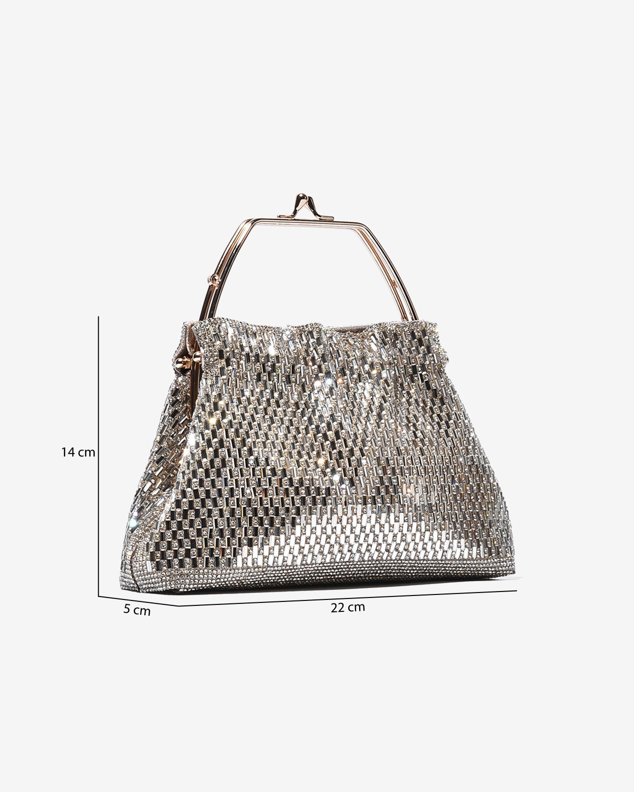 Ví Cầm Tay Đi Tiệc Dáng Frame Đá Xếp Lộng Lẫy Zucia Dance With Me N12-JM12-Vàng Color1