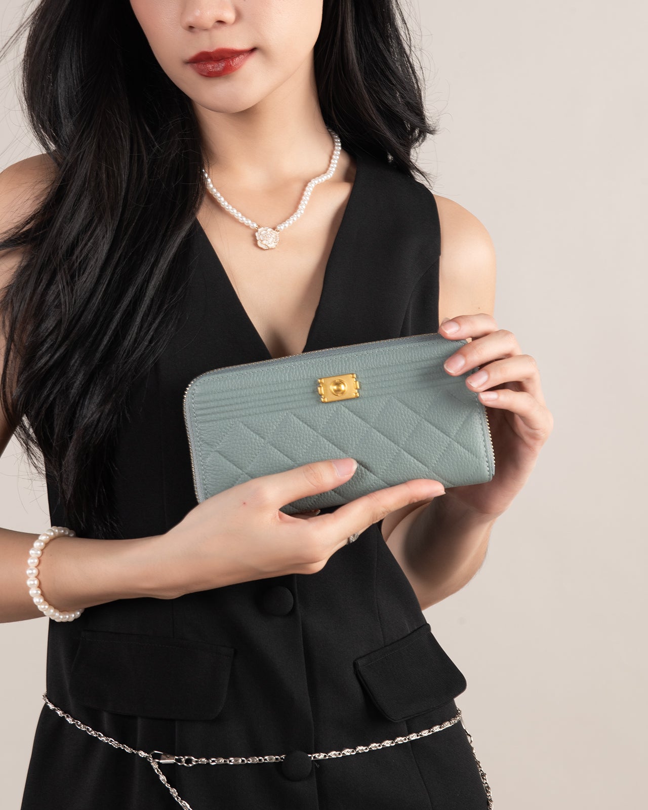 Ví Cầm Tay Nữ Zuciani Fold Of Love N01-DN01Xanh Color2