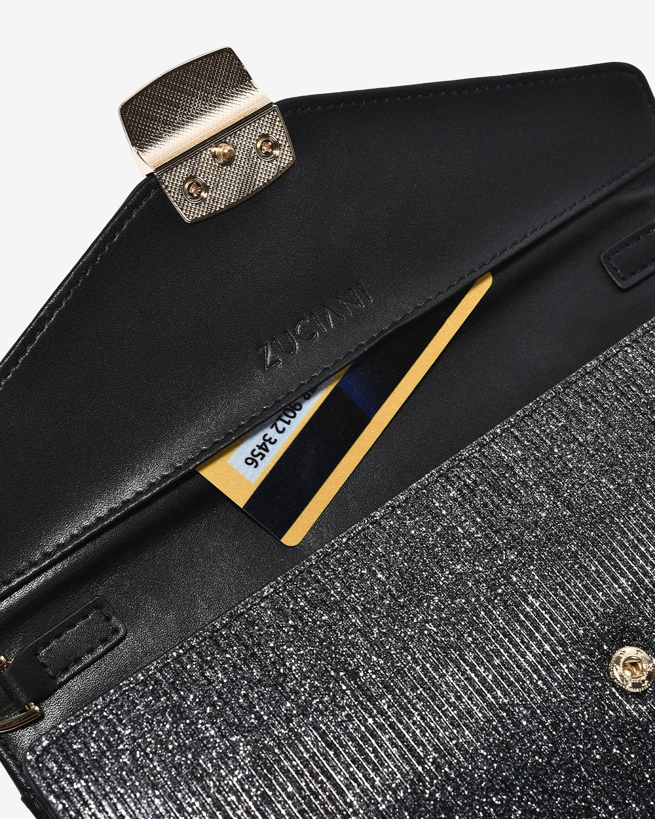 Ví Cầm Tay Đi Tiệc Ánh Nhũ Zuciani The New Classic N01-JYP4-Đen Color3