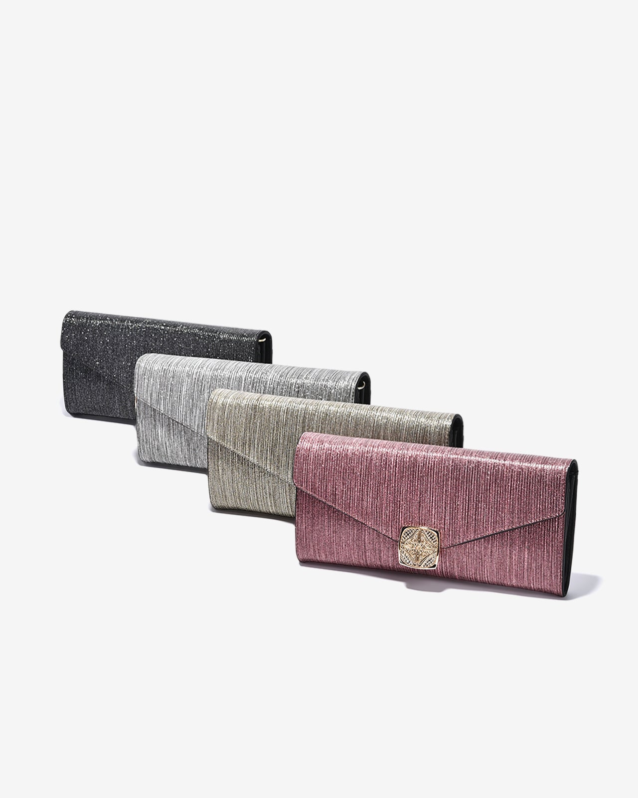 Ví Cầm Tay Đi Tiệc Ánh Nhũ Zuciani The New Classic N01-JYP4-Đỏ Color3